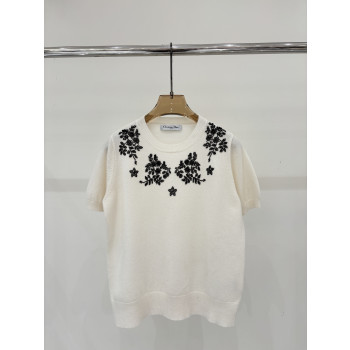 디올 라운드넥 별꽃 니트 반팔