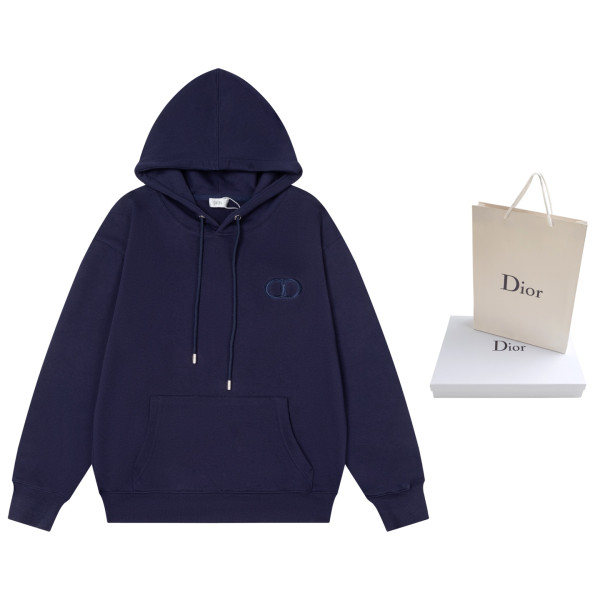 디올 아이콘 배지 자수 후드티