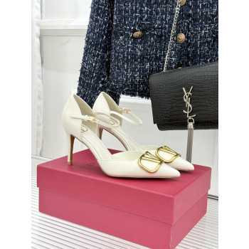 발렌티노 빅V버클 포인티드 토 하이힐