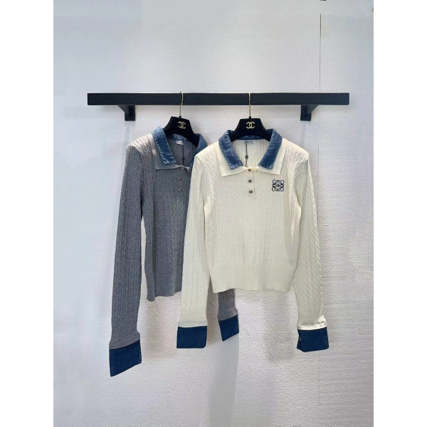 로에베 투톤 카라 티셔츠