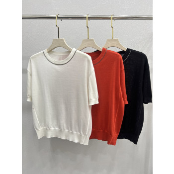 LP 라운드넥 반팔 니트