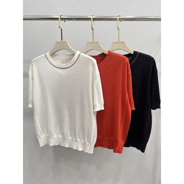 LP 라운드넥 반팔 니트