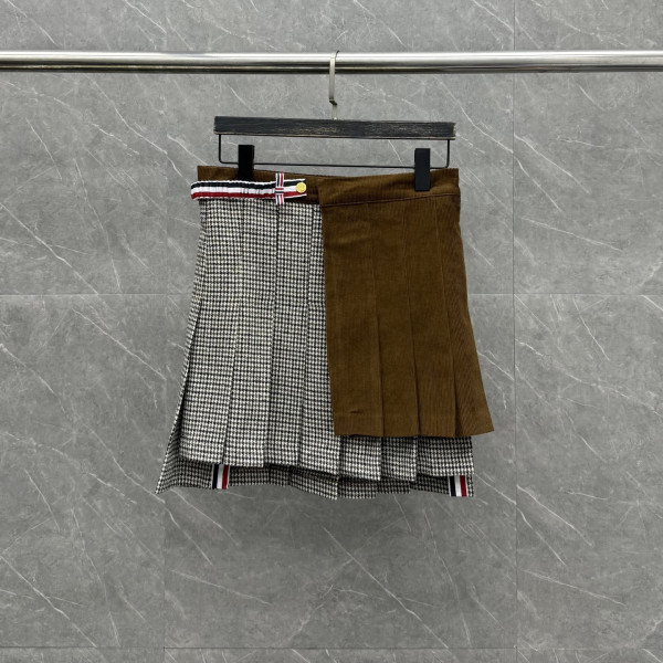 톰브라운 울하운드투스 코듀로이 플리츠 스커트
