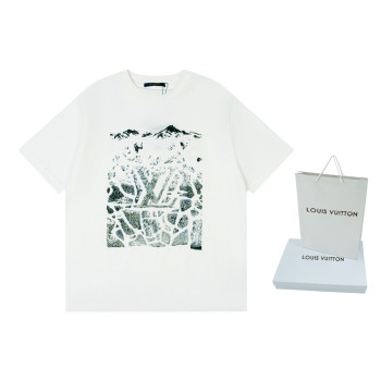 LV 벨벳 패턴 반팔 티셔츠