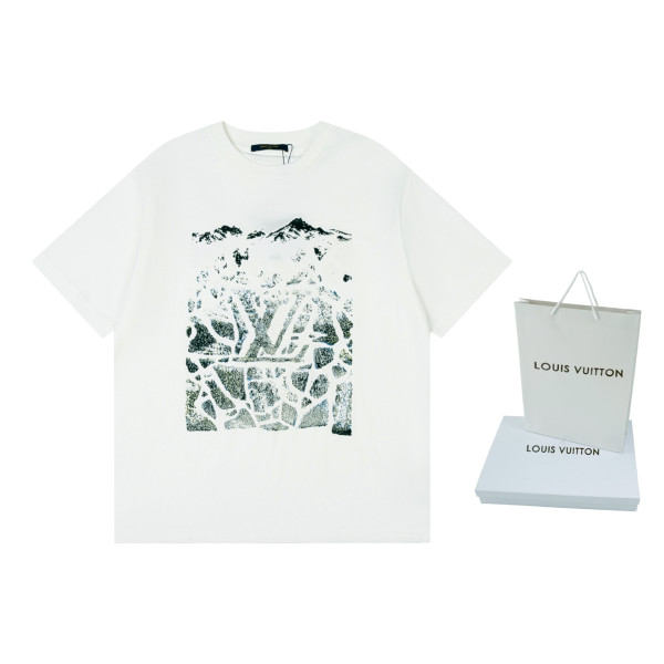 LV 벨벳 패턴 반팔 티셔츠