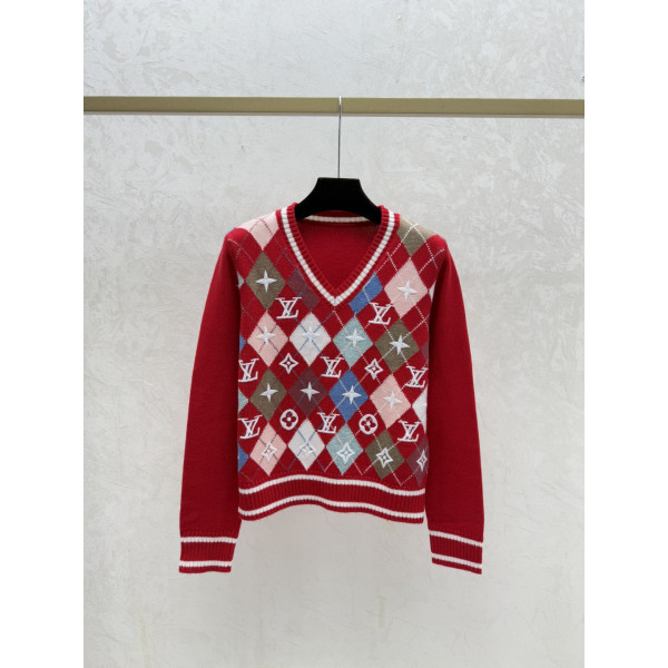 LV 브이넥 니트