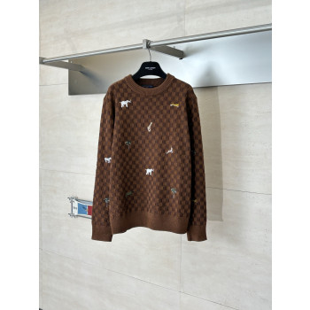 LV 자수니트 크루넥 풀오버 스웨터