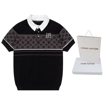 LV 자카드 소매폴로 셔츠