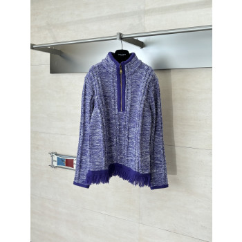 LV 패치워크 하프 태슬 니트 스웨터