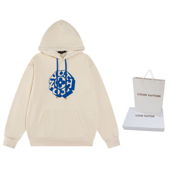 LV 플라워 패턴 블루 후드티