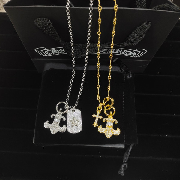 크롬하츠 BS 플레어 파베 다이아몬드 펜던트