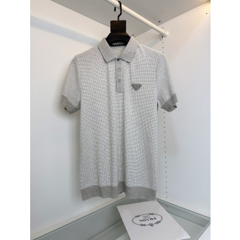 프라다 자카드 니트발팔 티셔츠