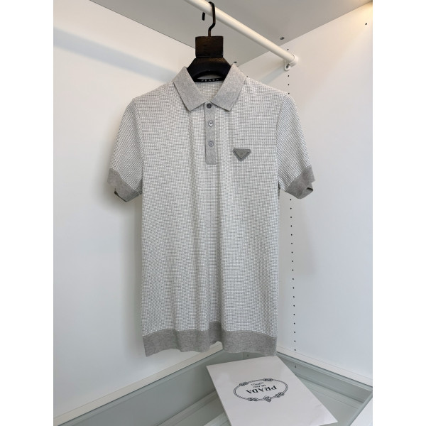 프라다 자카드 니트발팔 티셔츠