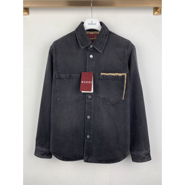 구찌 GG인레인 워싱 데님재킷