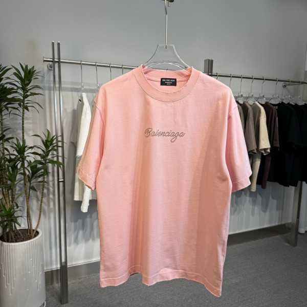 발렌시아가 핸드메이드 라운드넥 반팔 티셔츠