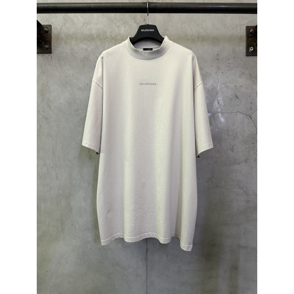 발렌시아가 레터 로고 반사 프린트 반팔 티셔츠