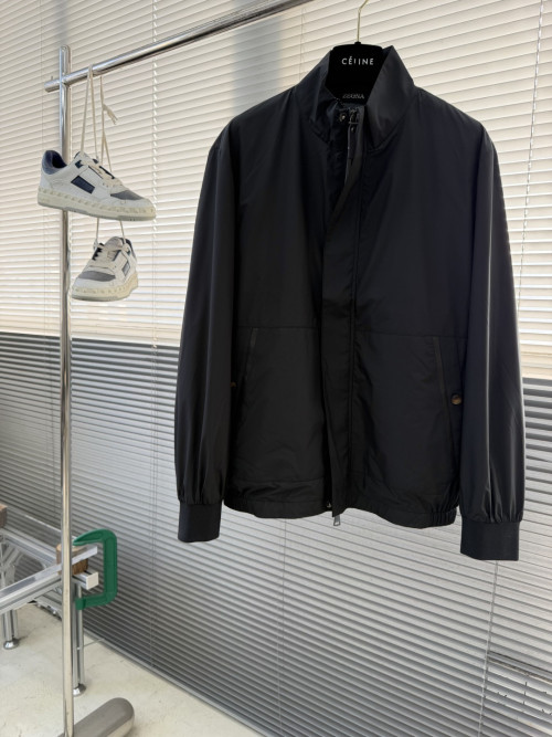 제냐 스탠드업 칼라지퍼 재킷