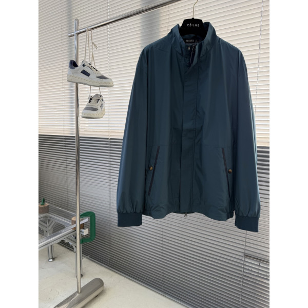 제냐 스탠드업 칼라지퍼 재킷