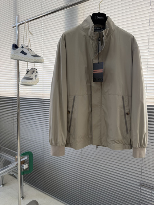 제냐 스탠드업 칼라지퍼 재킷