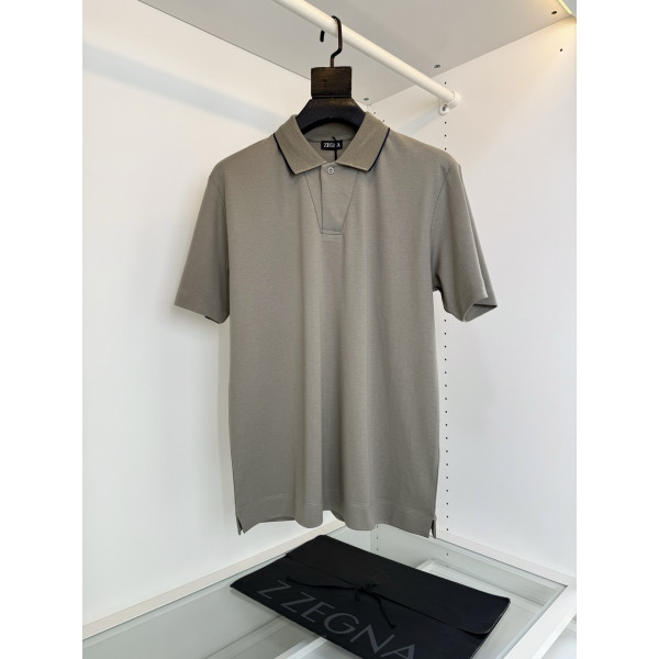 제냐 원번트 클래식 라펠반팔 티셔츠