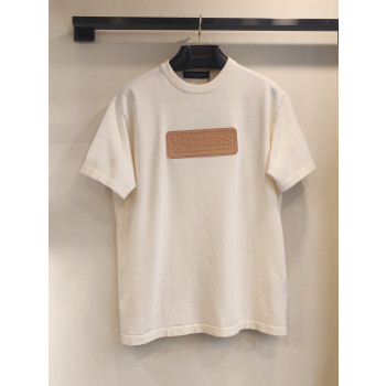 LV 가죽 라벨 반팔티셔츠