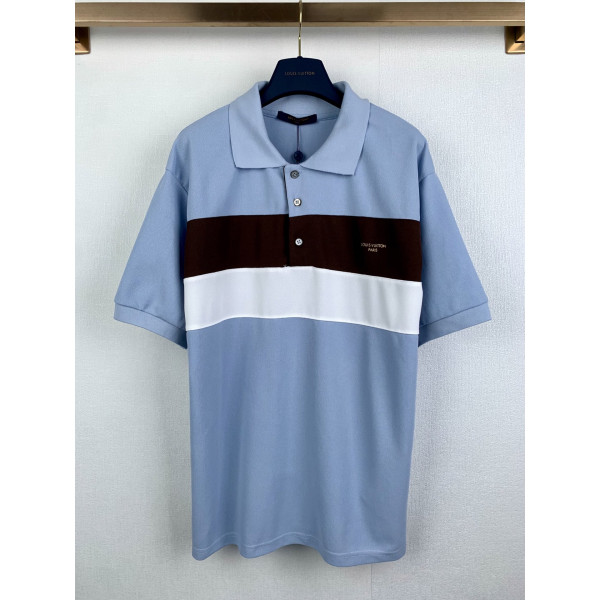 LV 로고 프린트 반팔 폴로셔츠