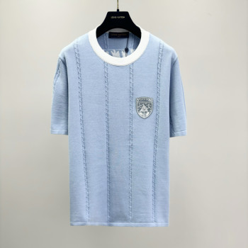 LV 실크 코튼 라운드넥 반팔 티셔츠