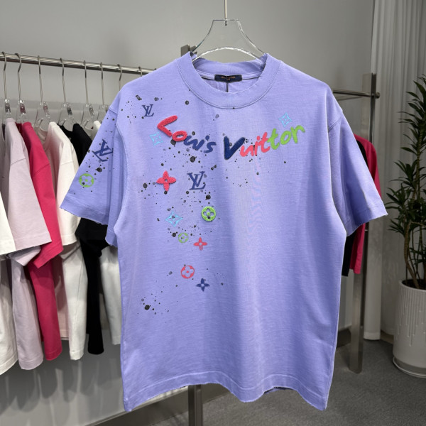 LV 프린팅 라운드넥 반팔 셔츠