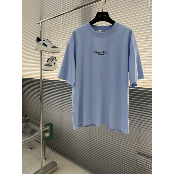 디올 자수 레터링 반팔 티셔츠