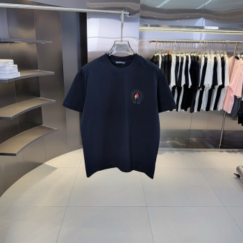 크롬하즈 무늬 번트 크로스 반팔티셔츠