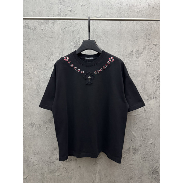 크롬하츠 워시 패치 자수반팔 티셔츠