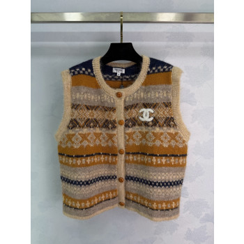 샤넬 라운드넥 니트 베스트