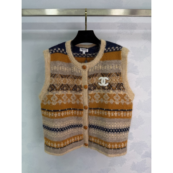 샤넬 라운드넥 니트 베스트