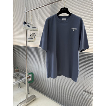 샤넬 자수 로고 반팔 티셔츠
