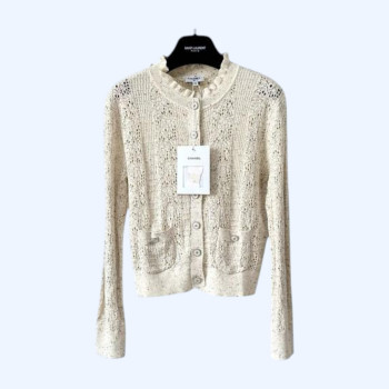 [ Chanel ] 샤넬 펀칭 울 니트 가디건