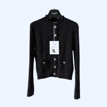 [ Chanel ] 샤넬 펀칭 울 니트 가디건