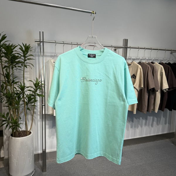 발렌시아가 핸드메이드 라운드넥 반팔 티셔츠