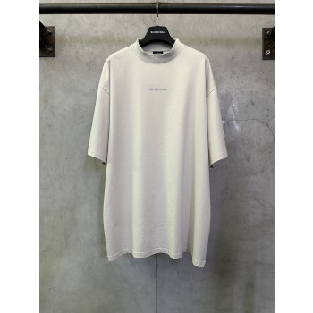 발렌시아가 레터 로고 반사 프린트 반팔 티셔츠