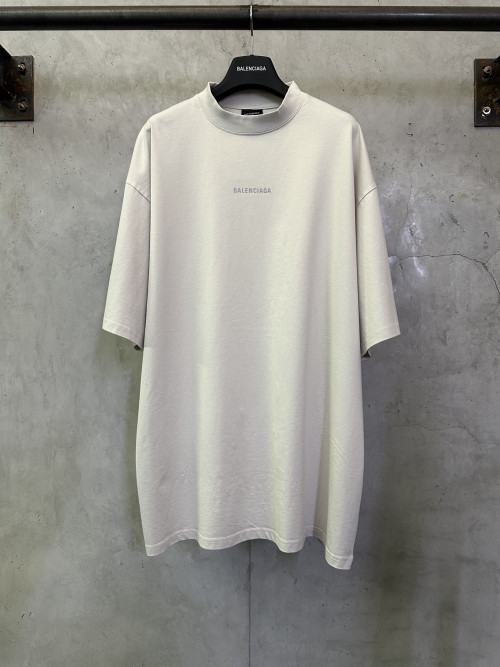 발렌시아가 레터 로고 반사 프린트 반팔 티셔츠