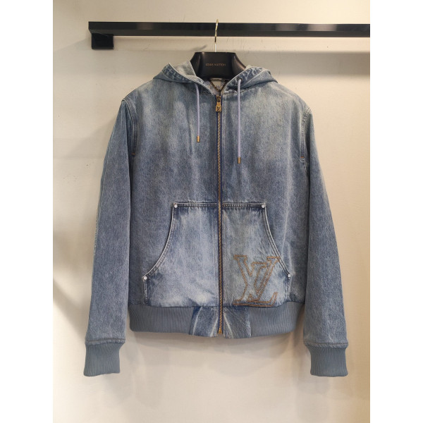 LV 자수 데님 후드 재킷
