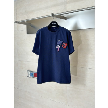 LV 한정판 모노그램 프린트 마린버즈 장식 반팔 티셔츠