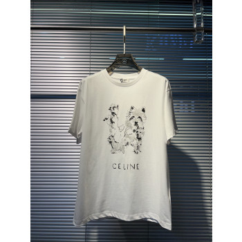 셀린느 스케치 라운드넥 반팔 티셔츠