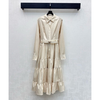 LV 프린트 벨트 셔츠 스커트