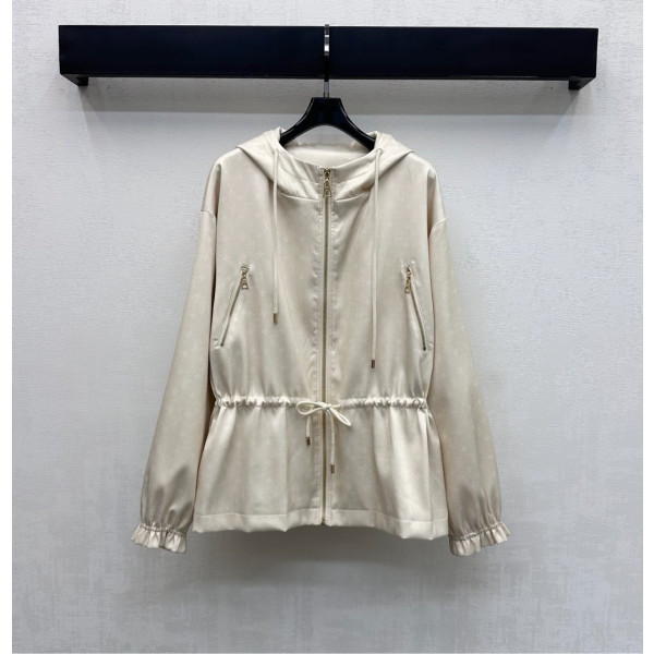 LV 프린트 후드 드로스트링 재킷