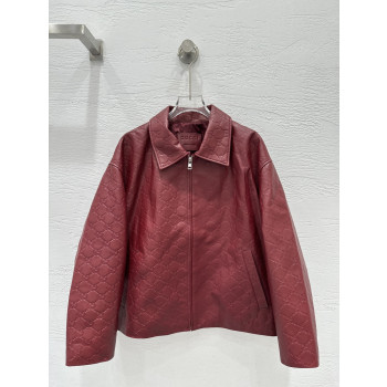 구찌 엠보싱 로고 가죽재킷