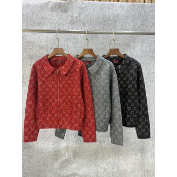 구찌 칼라 지퍼니트 가디건