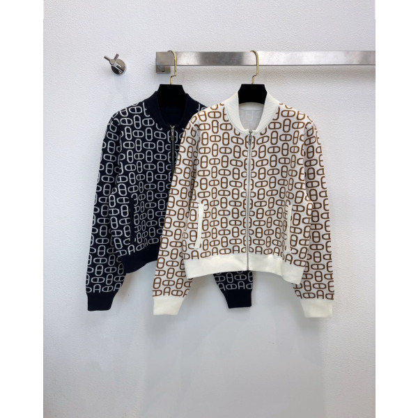 에르메스 프린트 니트 가디건