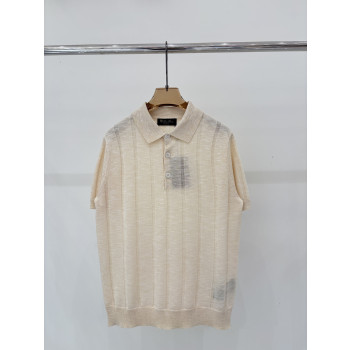 LP 라펠 니트 반팔 티셔츠