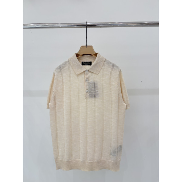 LP 라펠 니트 반팔 티셔츠