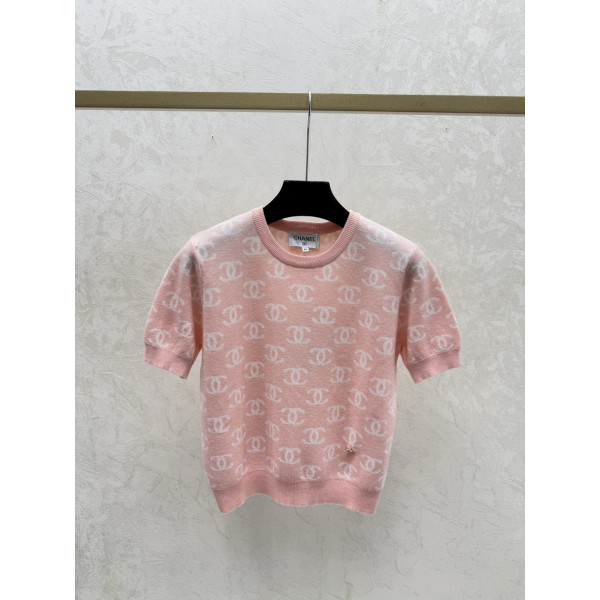 샤넬 로고 반팔 티셔츠